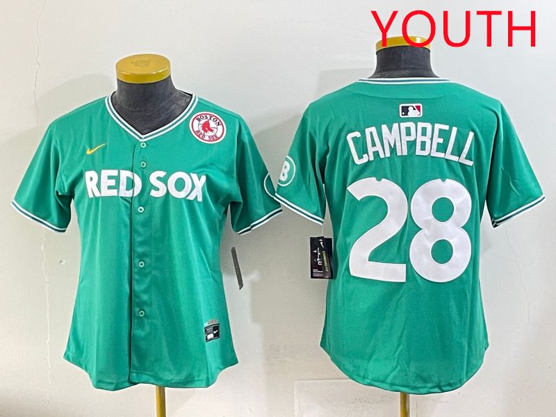 Youth 2025 Boston Red Sox #28 Campbell Dark Green Joint Name Nike MLB Jersey style 9
